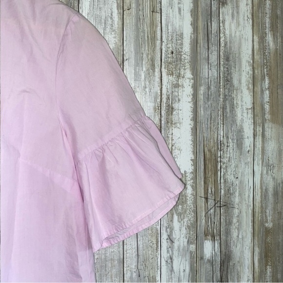 J. Crew Lavender Ruffle Sleeve Button Back Blouse - Picture 5 of 7